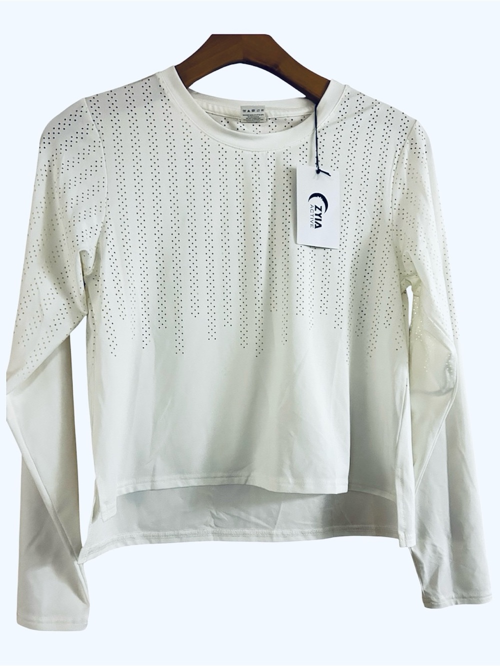 Zyia NWT White Long-Sleeve Perforated Women's Top